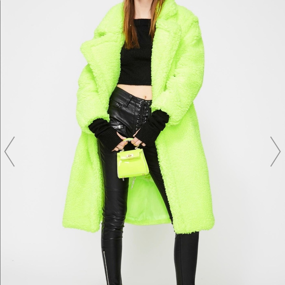 Green teddy coat( never worn)